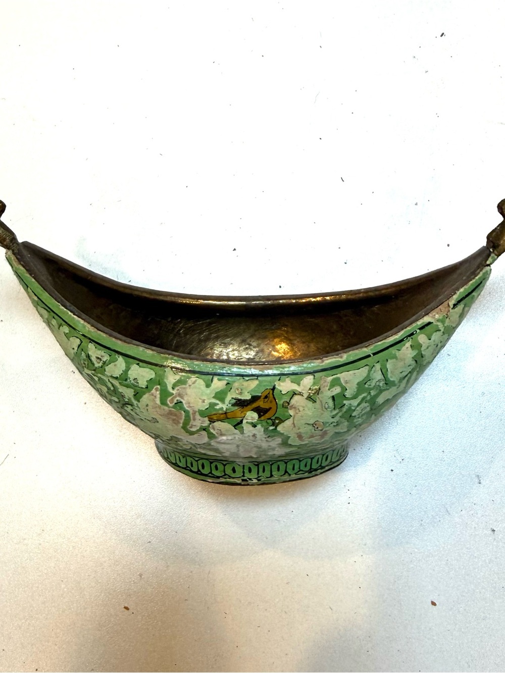 Hand-Painted Green Decorative Bowl - Home Accents